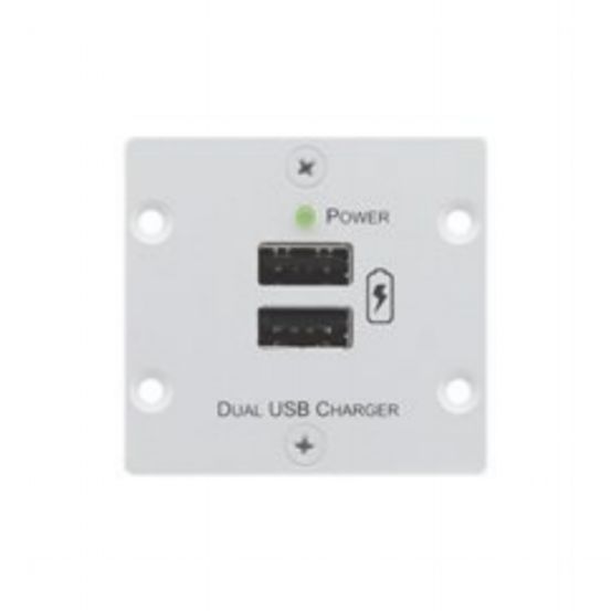 W-2UC (B) Wall Plate Insert Dual USB Charger - Black